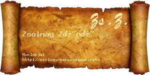 Zsolnay Zénó névjegykártya